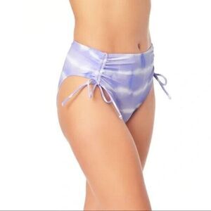 California Waves Juniors Tie-Dyed High-Waist Swim Bottoms Purple Large NWT